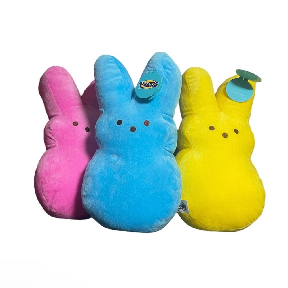 15” Blue OR Yellow Stuffed Bunny Toy Set - Picture 2 of 7